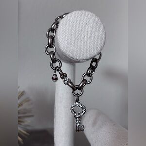 Henri Bendel Silver Key Charm Bracelet